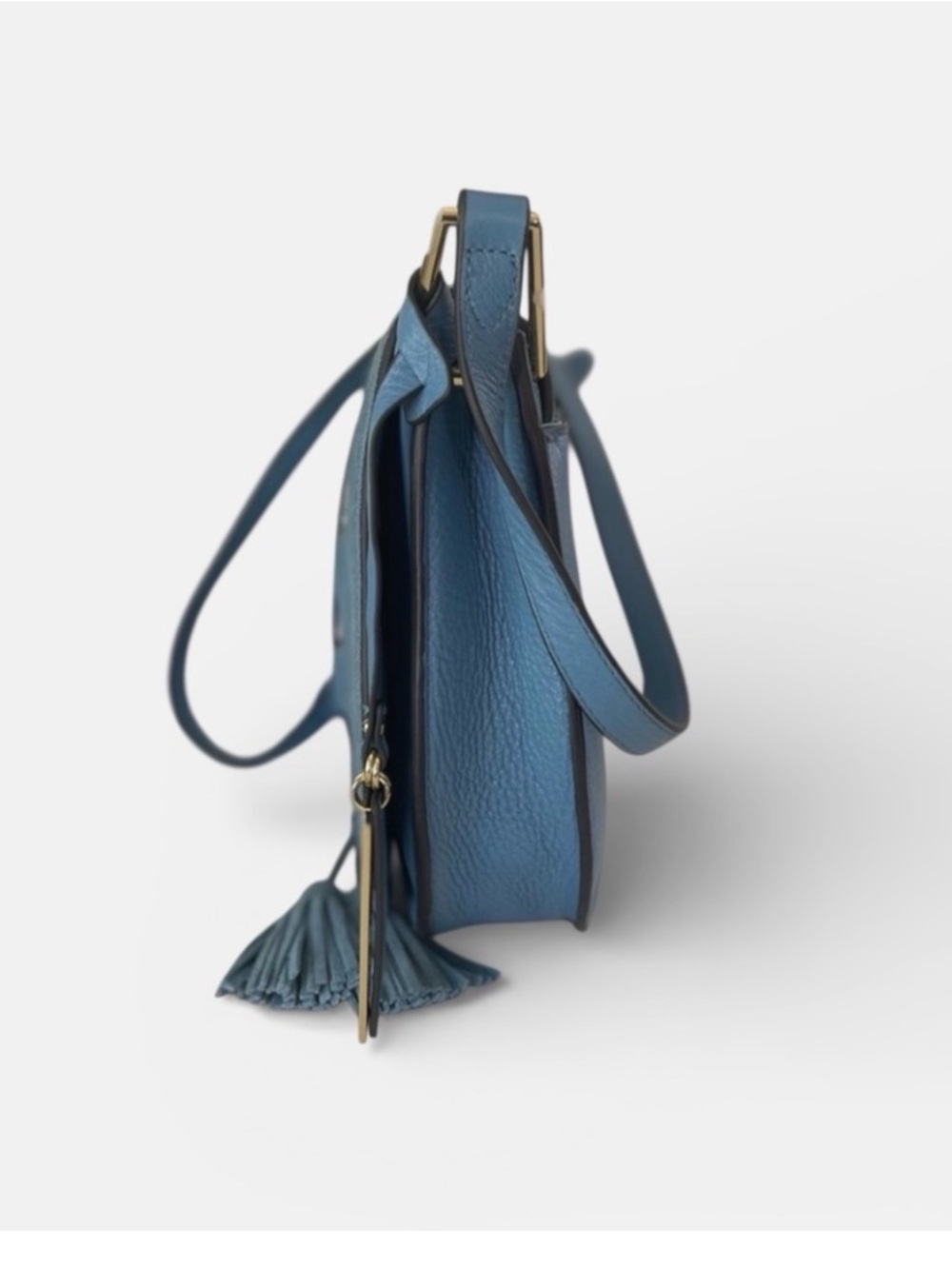 Vince Camuto Ancel Flap Crossbody Suede and Leather - Blue Haven - Picture 3 of 13